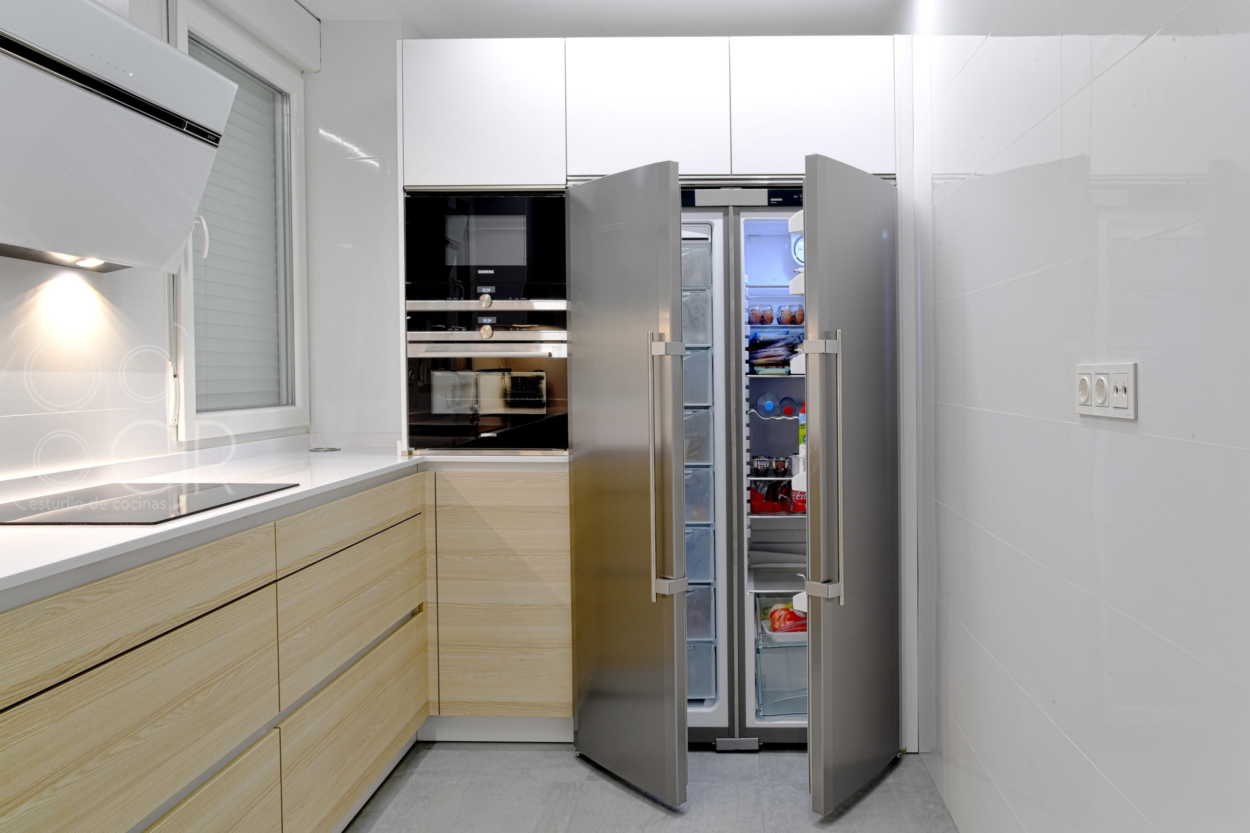 side by side doble frigo y congelador cocina inox