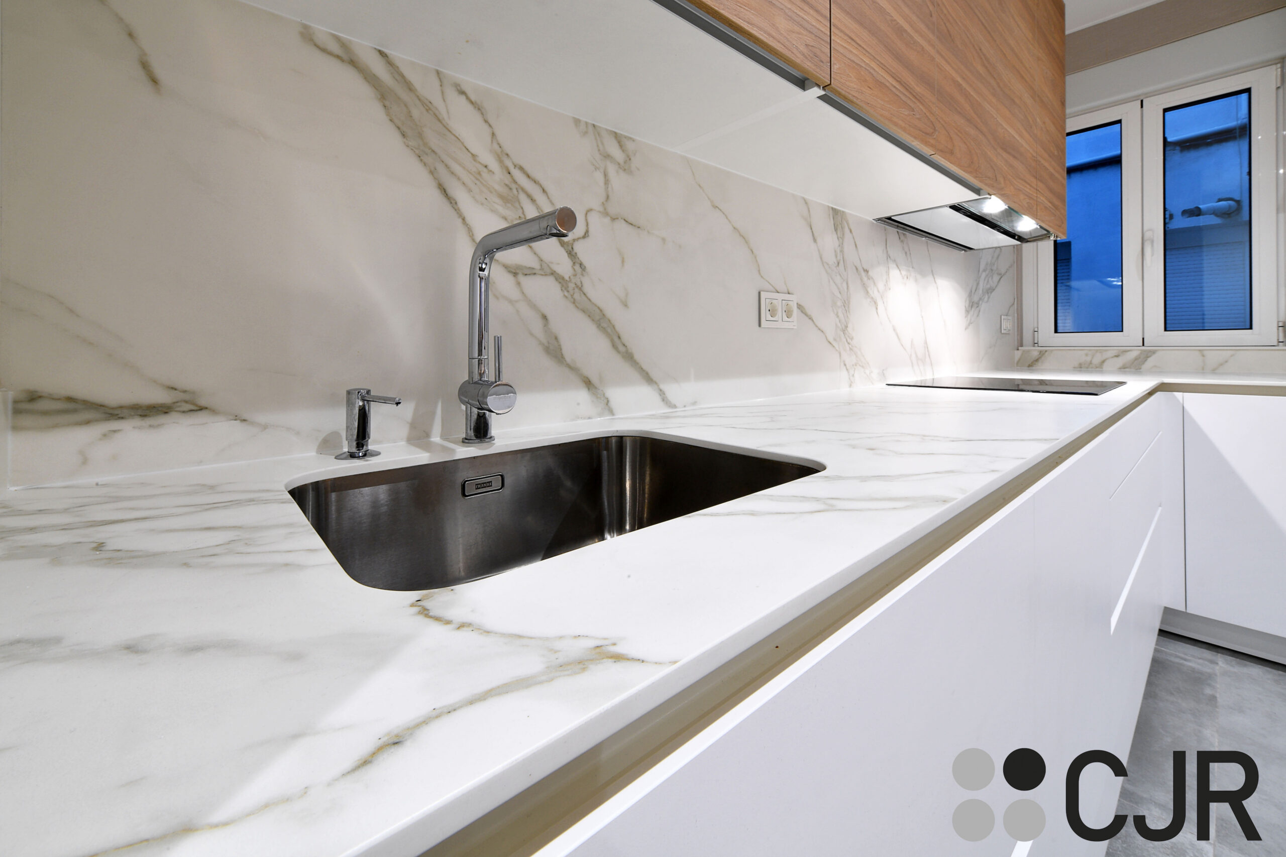 encimera de neolith calacatta fregadero bajo encimera cjr