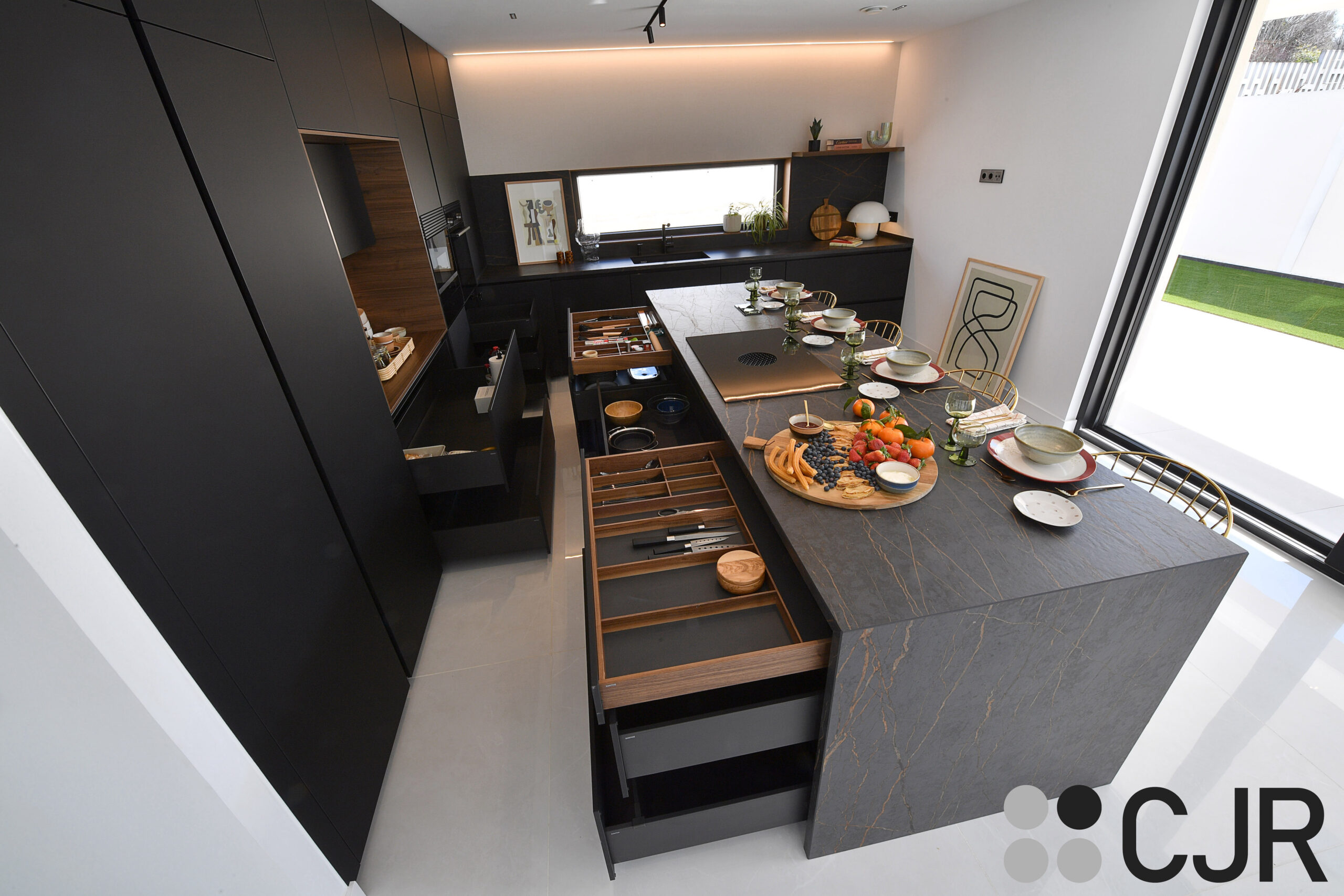 almacenamiento en isla de cocina dekton laurent cocinas cjr