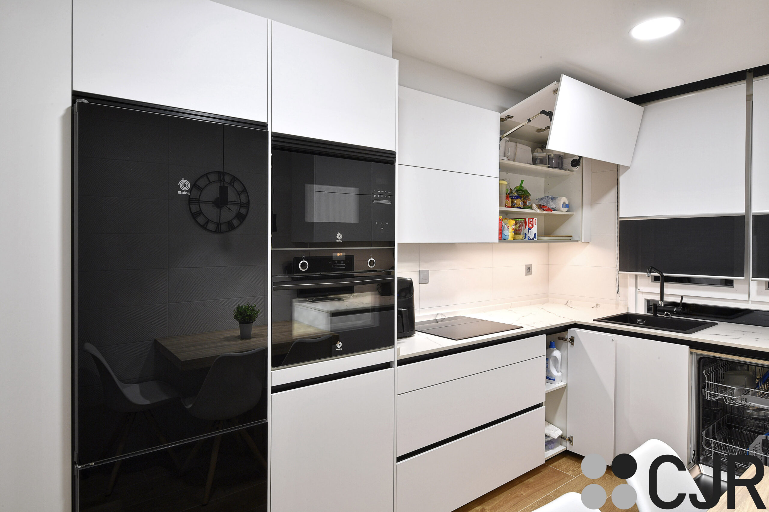 mueble alto plegable de cocina en blanco cocinas cjr