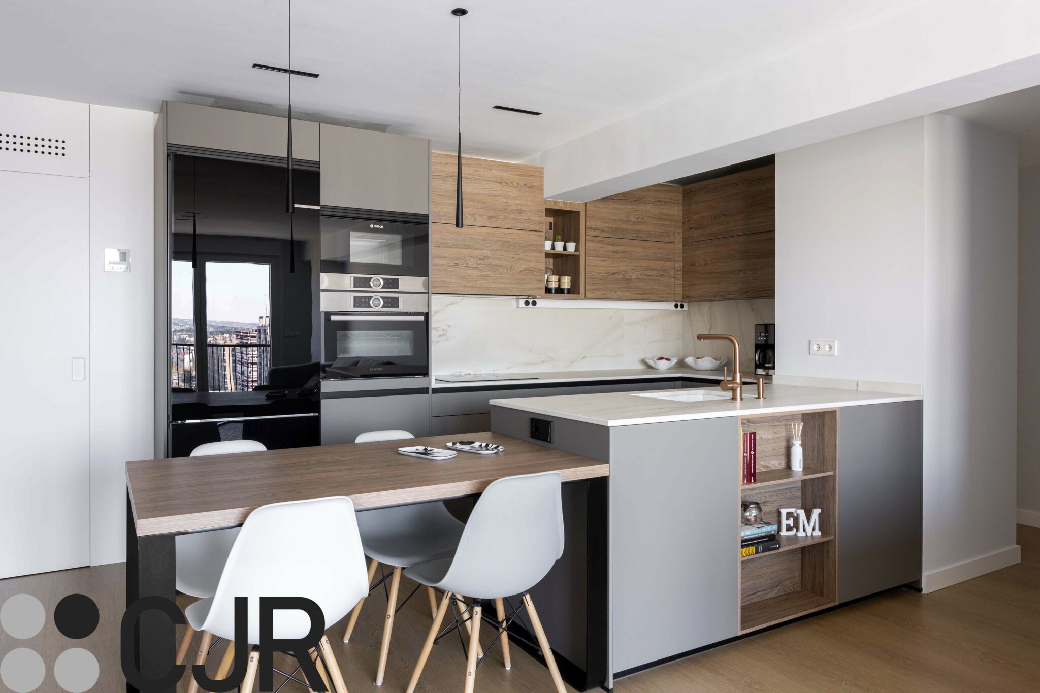 Cocinas PEQUEÑAS abiertas EN U grises