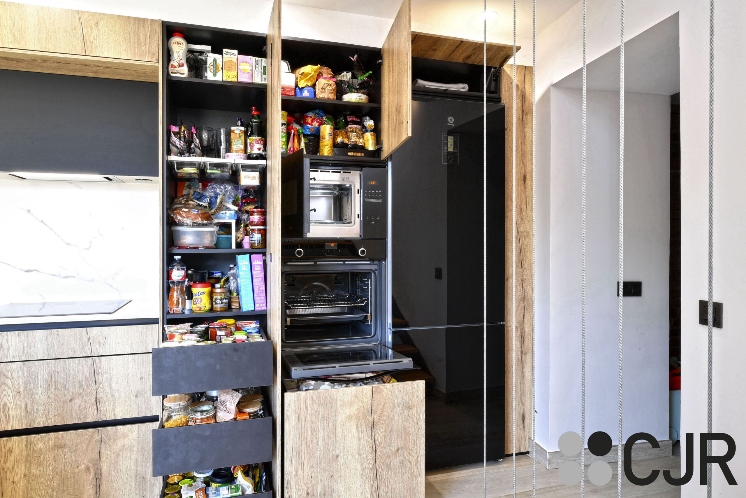 torres de cocina en madera con el interior en madera cocinas cjr