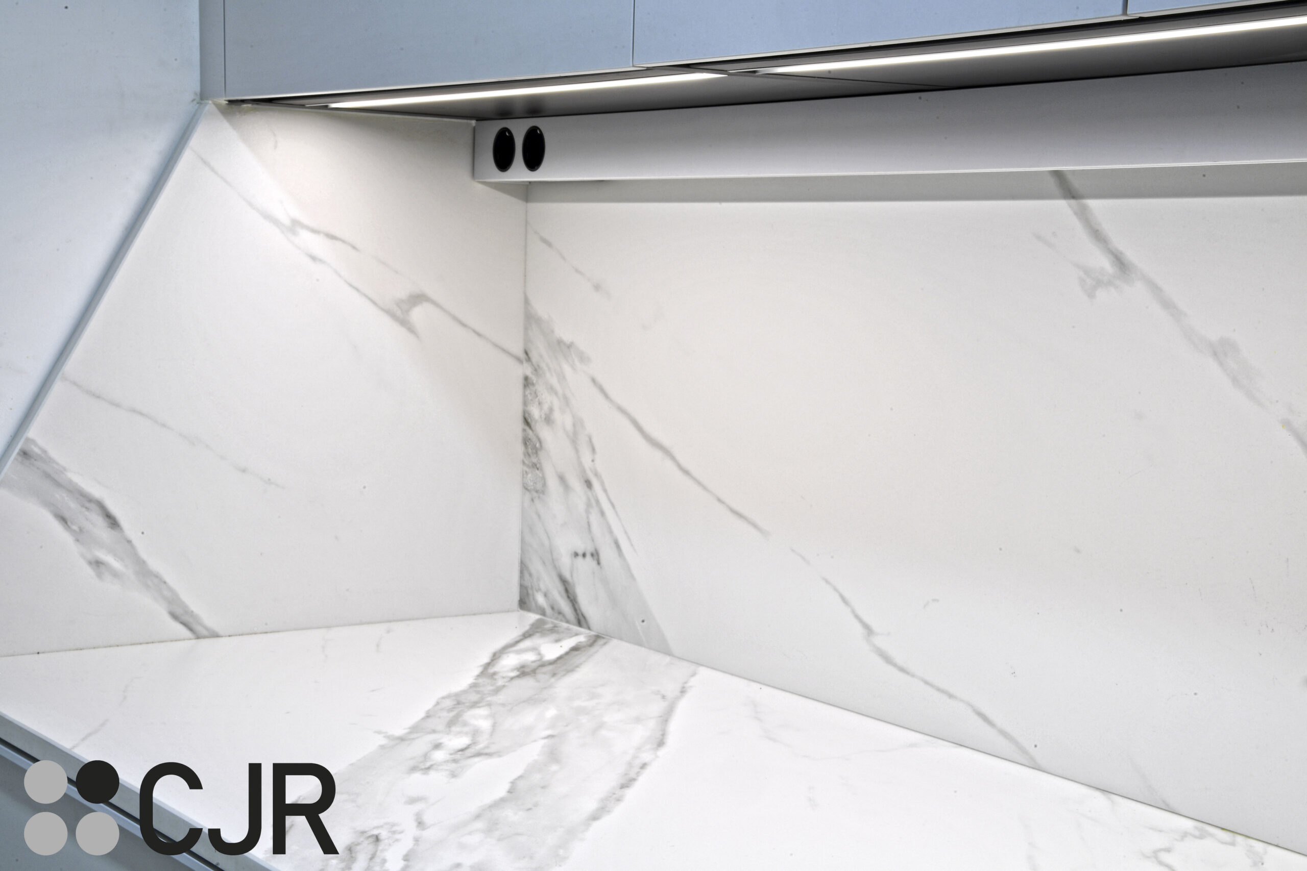 encimera dekton opera en Cocina PEQUEÑA en L Gris Moderna Cocinas CJR