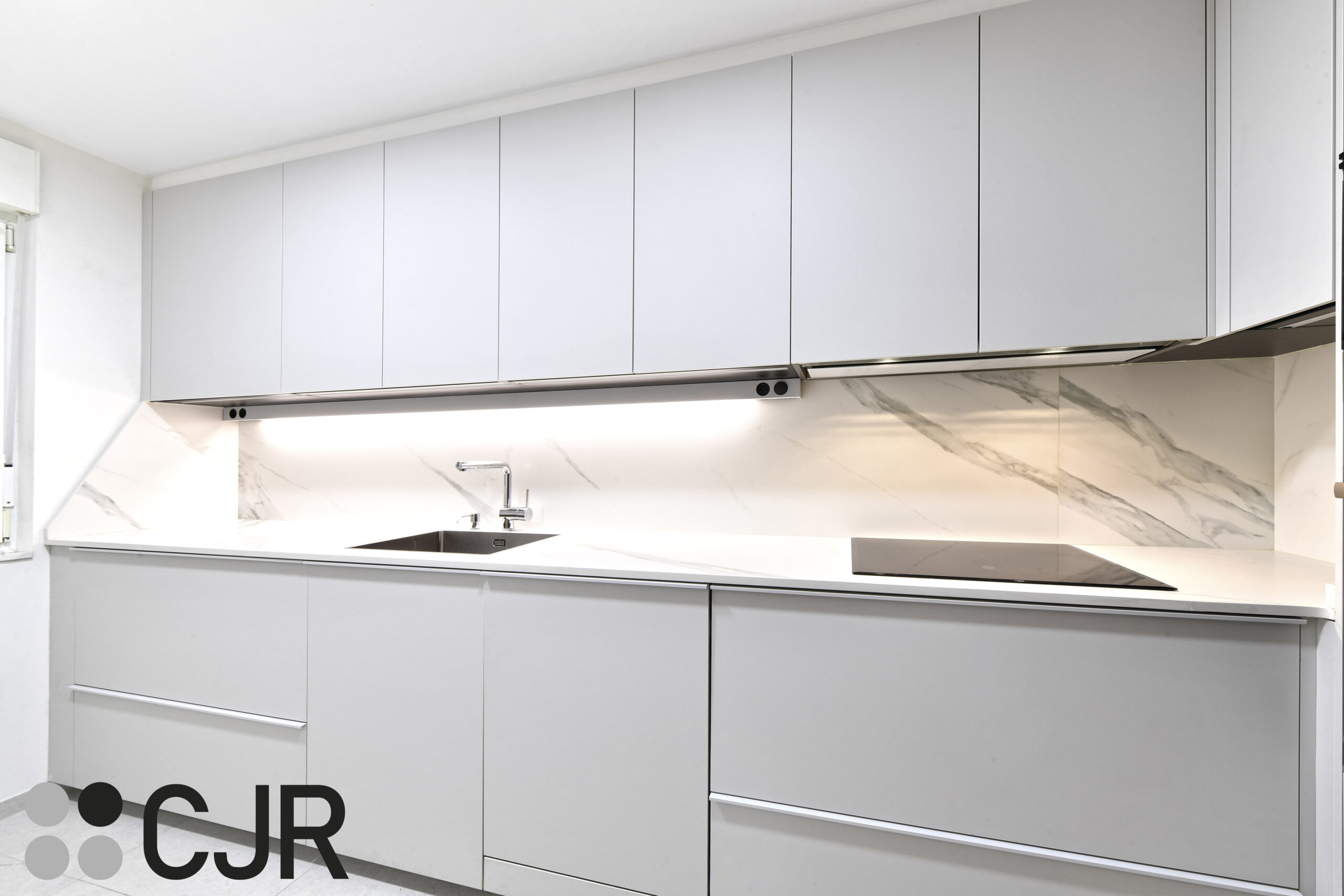 iluminar Cocina PEQUEÑA en L Gris Moderna Cocinas CJR