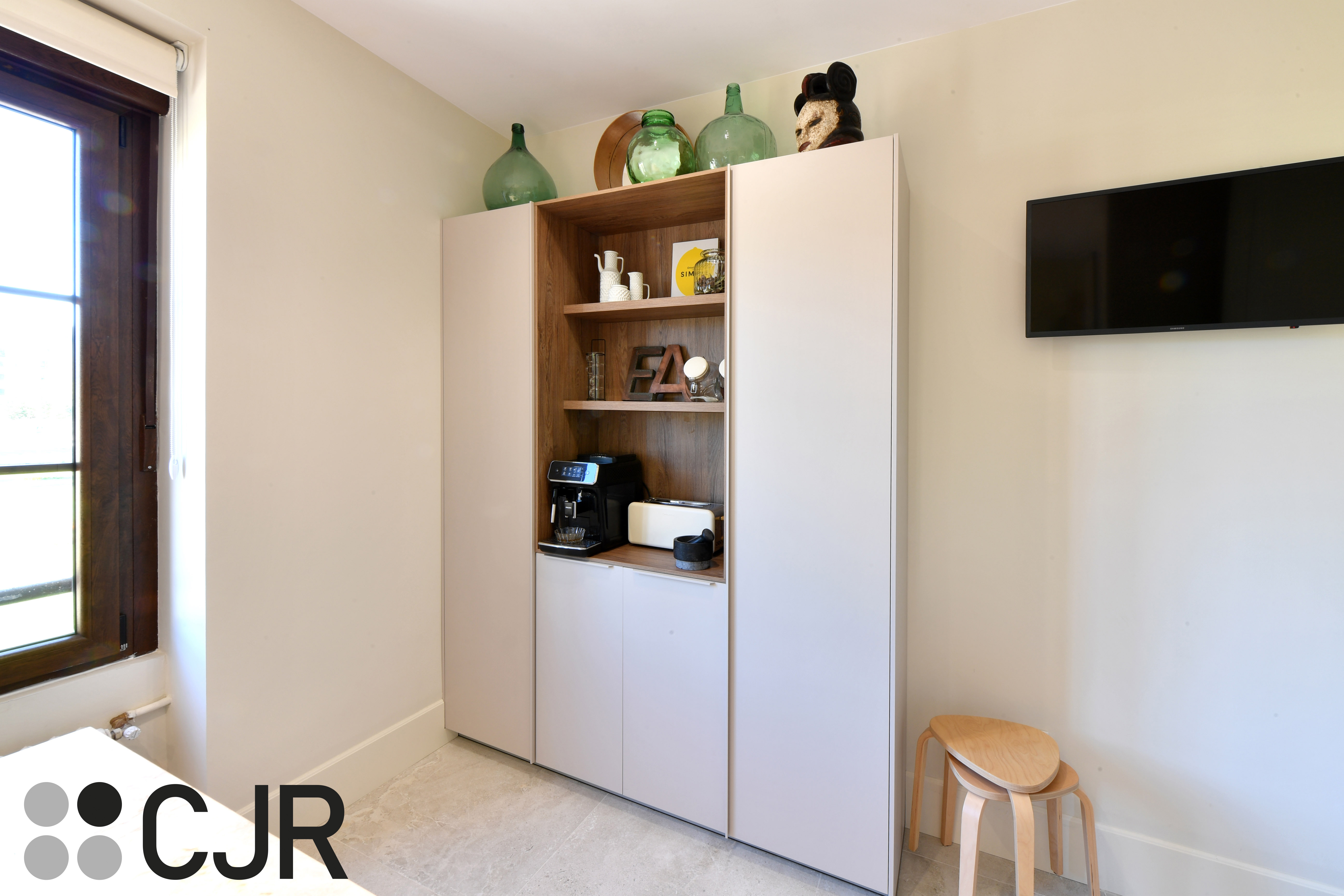 Cocina moderna cashmere con isla y barra Cocinas CJR