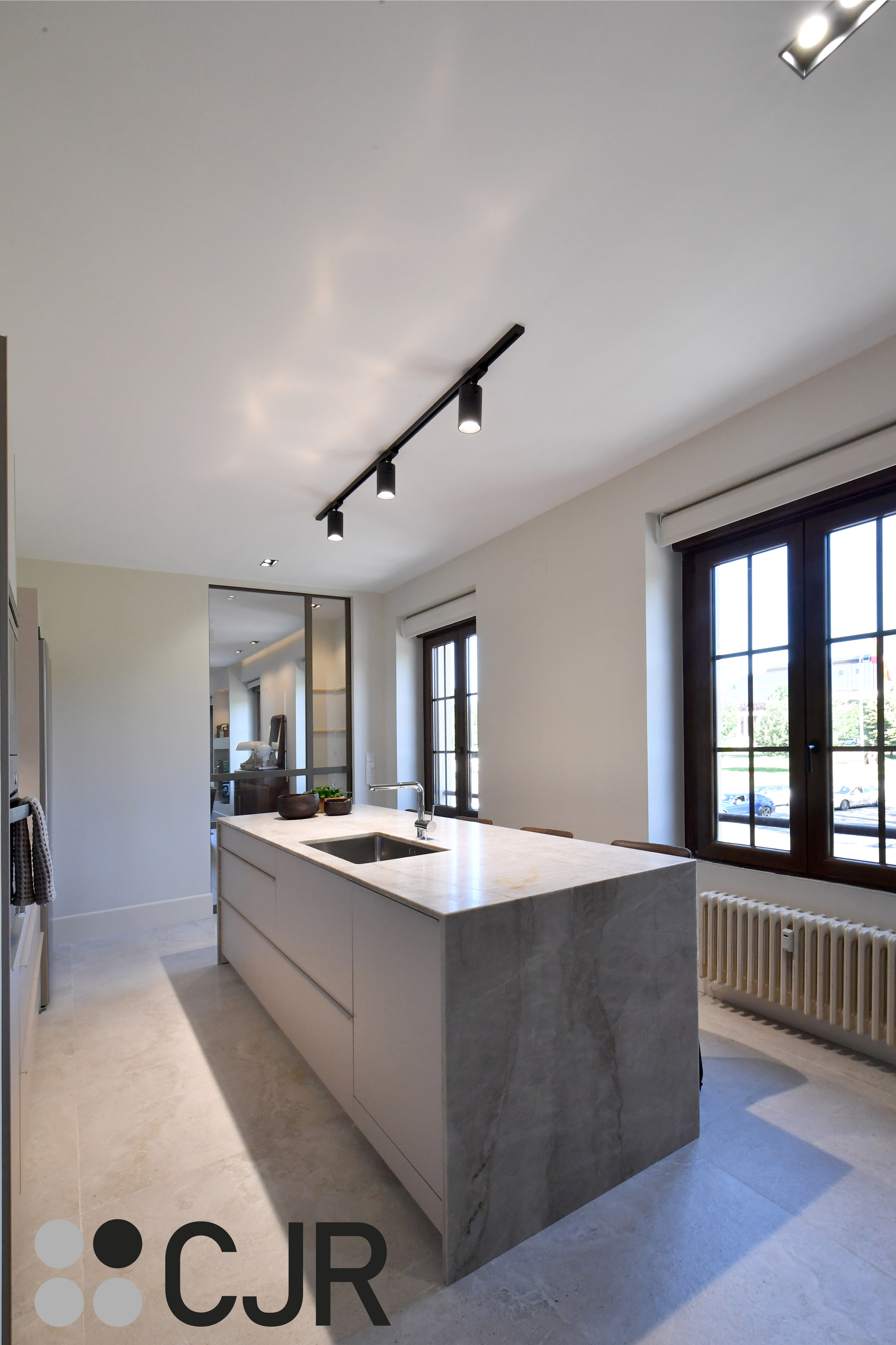 Cocina moderna cashmere con isla y barra Cocinas CJR